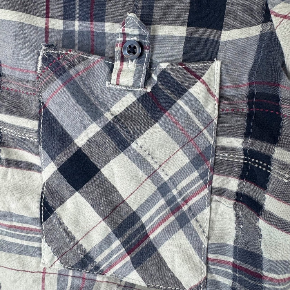 Kuhl Womens Plaid Henley Shirt Long Sleeve Blue Grey White Small Outdoor Hiking - Picture 2 of 6